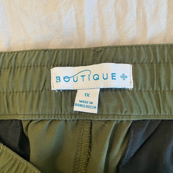 Boutique size 1XL plus size army green lightweight jogger pants JCPenney - Picture 3 of 8